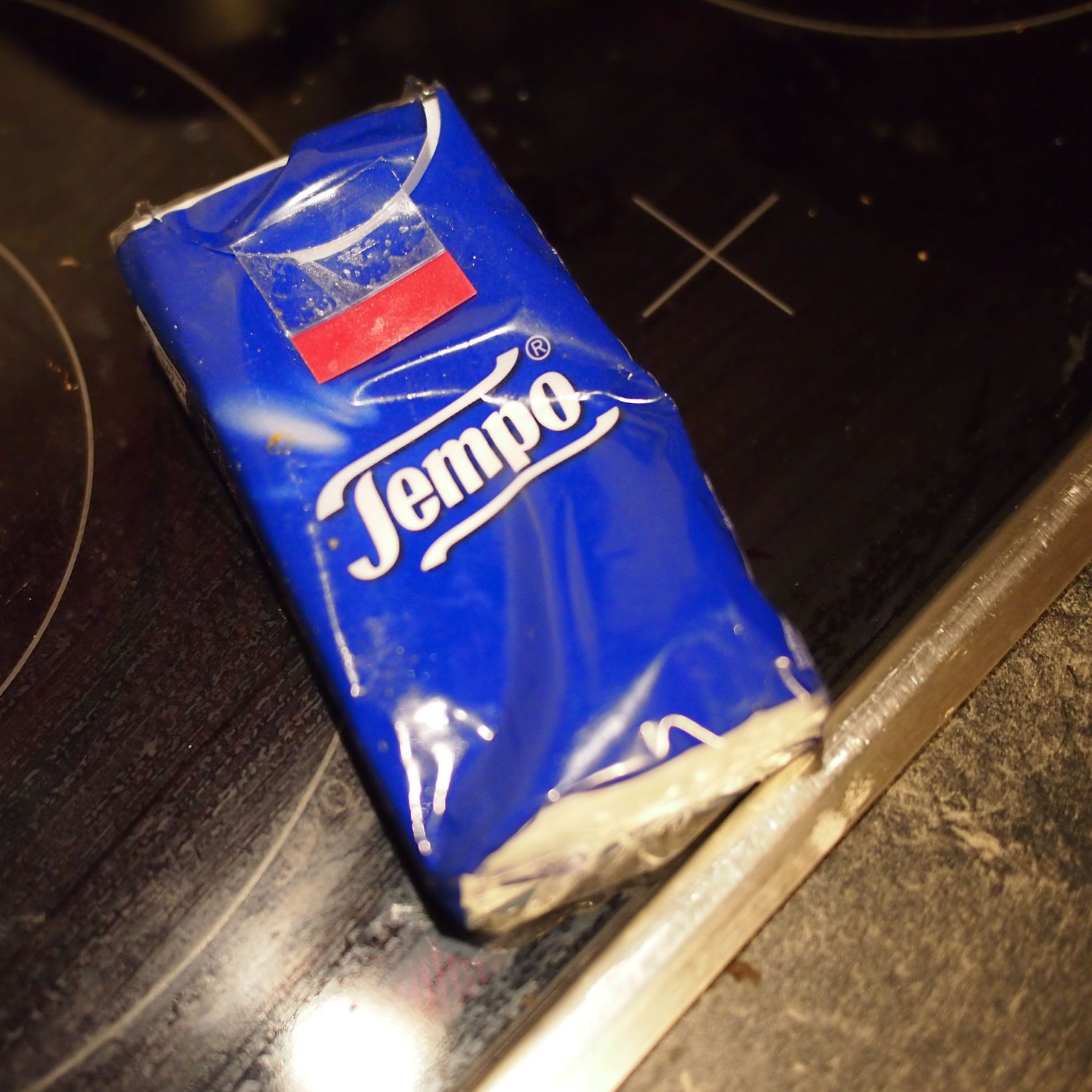 Okay, without the tissues this is much smaller, and might fit, but it is actually also not a condom. But don't give up yet.